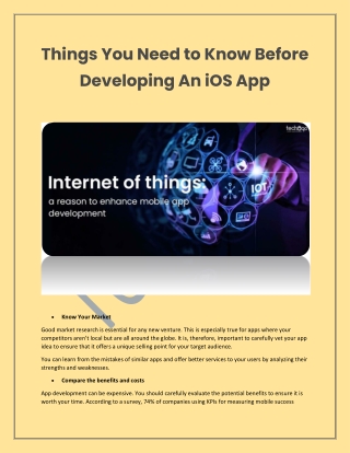 Things You Need to Know Before Developing An iOS App