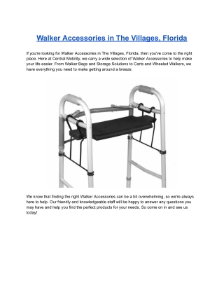 Walker Accessories in The Villages, Florida