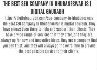 THE BEST SEO COMPANY IN BHUBANESWAR IS | DIGITAL GAURABH