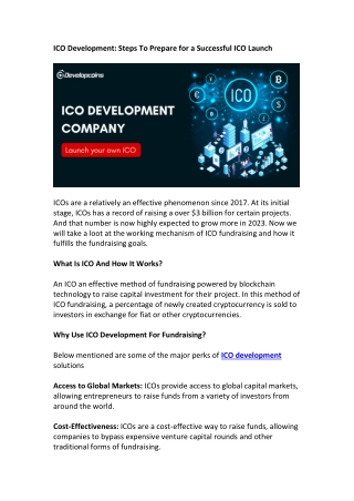 ICO Development Company