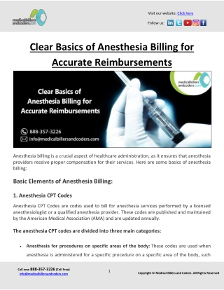 Clear Basics of Anesthesia Billing for Accurate Reimbursements