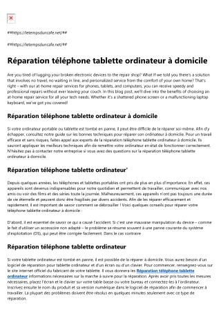 Réparation téléphone tablette ordinateur