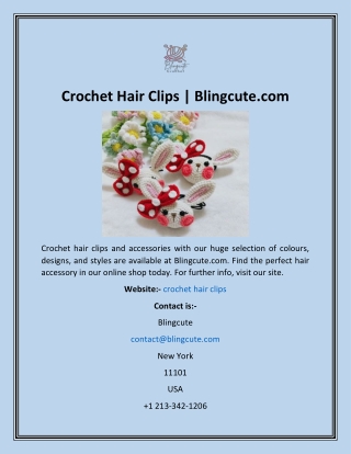 Crochet Hair Clips  Blingcute