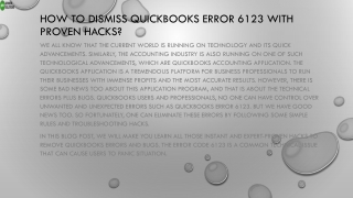 An easy guide to quickly fix QuickBooks Error 6123