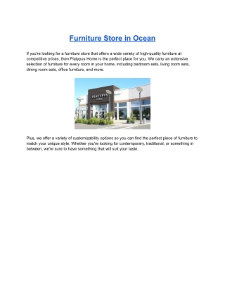 Furniture Store in Ocean