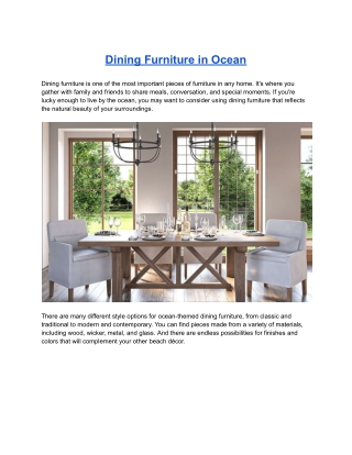 Dining Furniture in Ocean