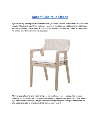 Accent Chairs in Ocean