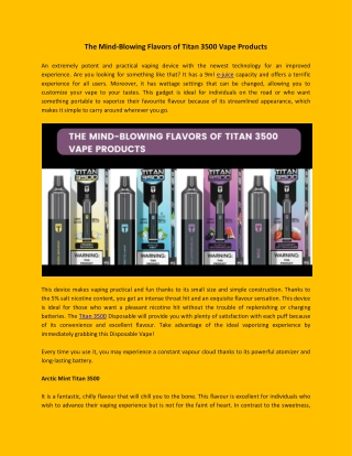 The Mind-Blowing Flavors of Titan 3500 Vape Products.pdf