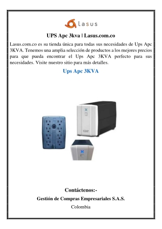 UPS Apc 3kva | Lasus.com.co