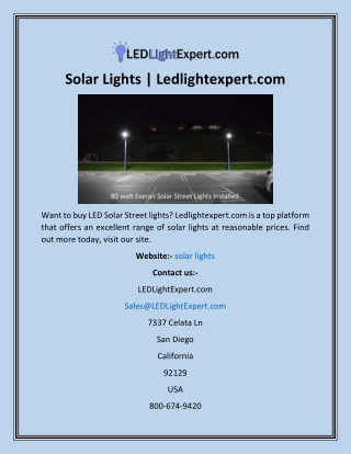 Solar Lights  Ledlightexpert