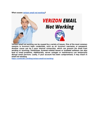 What causes verizon email not working