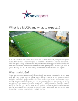 What is a MUGA and what to expect - Nova Sport Ltd.