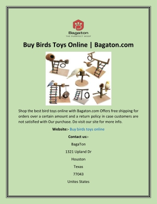 Buy Birds Toys Online  Bagaton