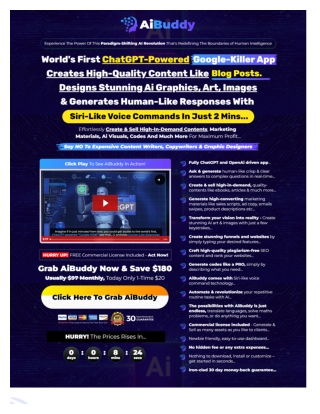 AI Buddy - ChatGPT-Powered Google-Killer App Generates High-Quality Content & Designs Stunning Ai Arts & Images