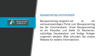 Bausparvertrag Commerzbank  Bausparvertrag-vergleich.net