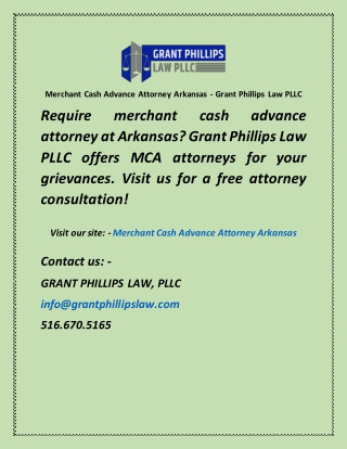 Merchant Cash Advance Attorney Arkansas