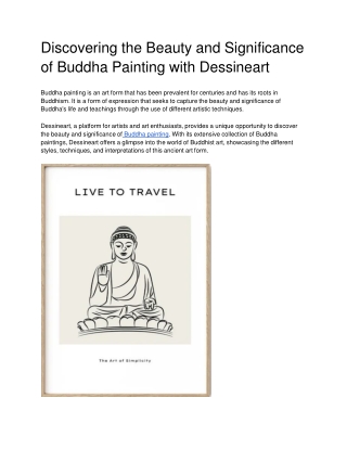 Discovering the Beauty and Significance of Buddha Painting with Dessineart