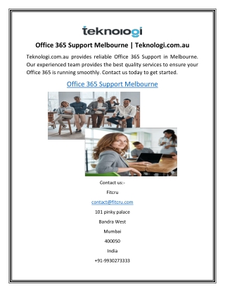 Office 365 Support Melbourne | Teknologi.com.au