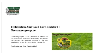 Fertilization And Weed Care Rockford | Greenacresgroup.net