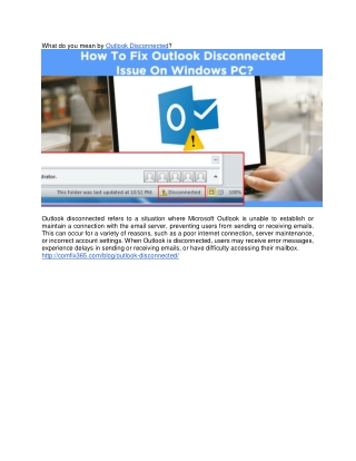 What do you mean by Outlook Disconnected