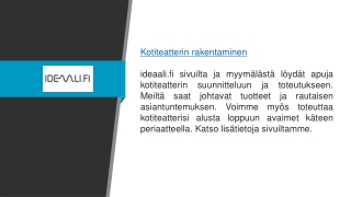 Kotiteatterin rakentaminen  ideaali.fi