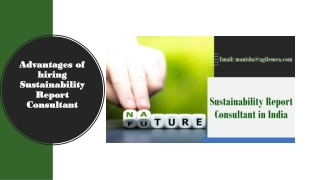 Advantages of hiring Sustainability Report Consultant