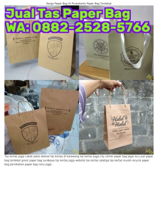 ౦88ᒿ-ᒿ5ᒿ8-57ᏮᏮ (WA) Jual Tas Kertas F4 Tas Paper Art