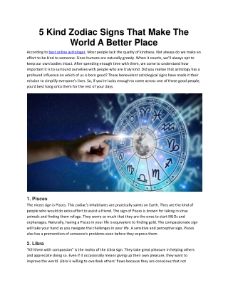 5 Kind Zodiac Signs That Make The World A Better Place