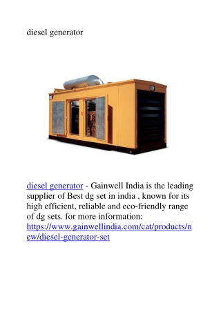 diesel generator