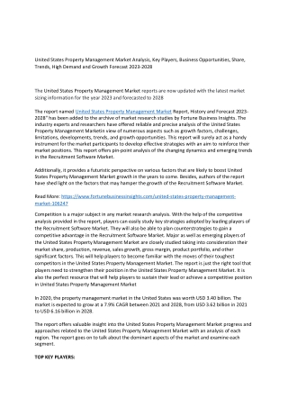 United States Property Management Market Analysis