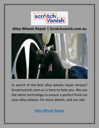 Alloy Wheels Repair | Scratchvanish.com.au