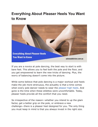 Everything About Pleaser Heels You Want to Know
