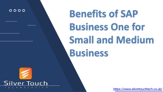 Benefits of SAP Business One for Small and Medium Business