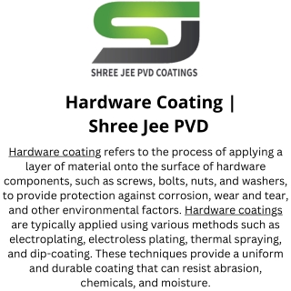 Hardware Coating  Shree Jee PVD