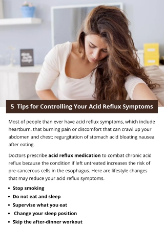 5 Tips for Controlling Your Acid Reflux Symptoms