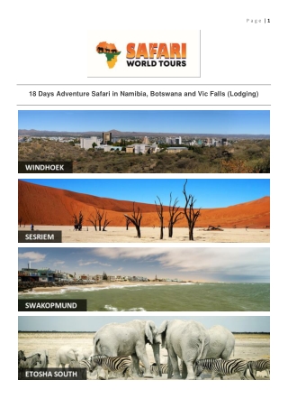 18 Days Adventure Safari in Namibia Botswana and Vic-Falls