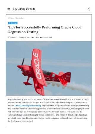 Tips for Successfully Performing Oracle Cloud Regression Testing