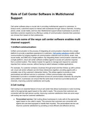 Role of Call Center Software in Multichannel Support.docx