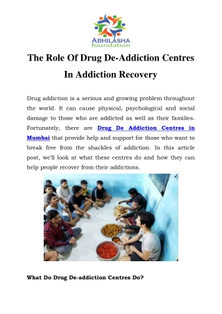 Drug De Addiction Centres in Mumbai Call-8484929037