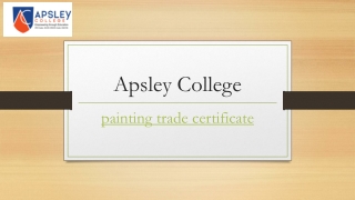 Painting Trade Certificate | Apsley.nsw.edu.au