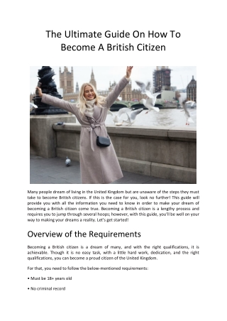 The Ultimate Guide On How To Become A British Citizen