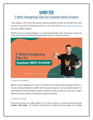 T-Shirt Designing Tips for Custom Shirt Creator