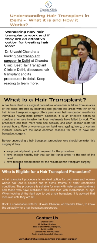 Understanding Hair Transplant Surgeon in Delhi - What it is and How it Works?
