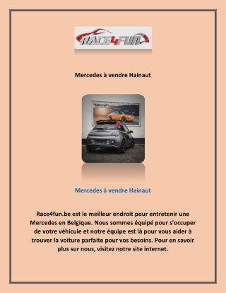 Mercedes à vendre Hainaut