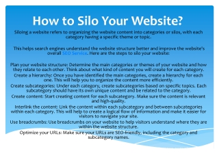 How to Silo Your Website