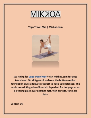 Yoga Travel Mat | Mikkoa.com