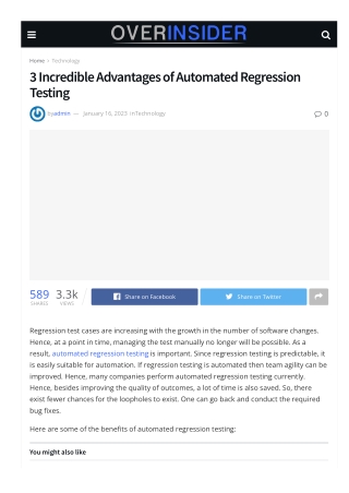 3 Incredible Advantages of Automated Regression Testing