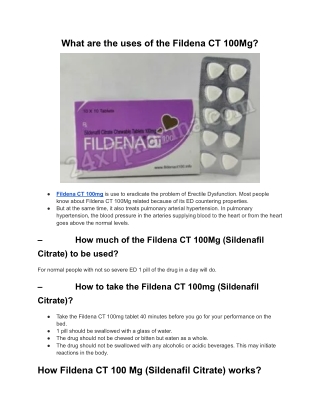 Fildena CT 100mg Sildenafil Citrate Tablet