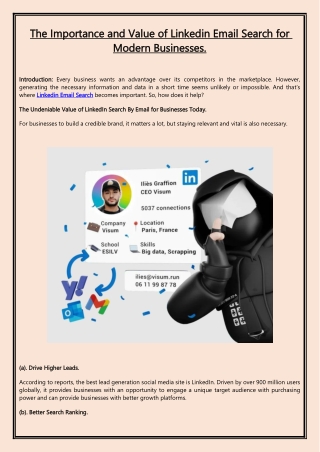 The Importance and Value of Linkedin Email Search for Modern Businesses.