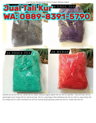 088ᑫ•8౩ᑫ1•57ᑫ0 (WA) Tali Kur Triangle Tali Kur Untuk Apa
